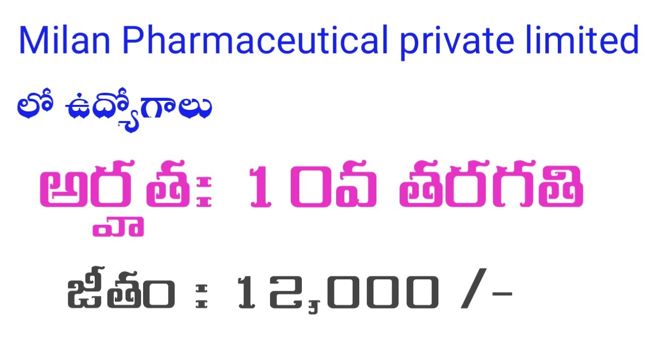 Jobs in MILAN Pharmaceutical private limited
