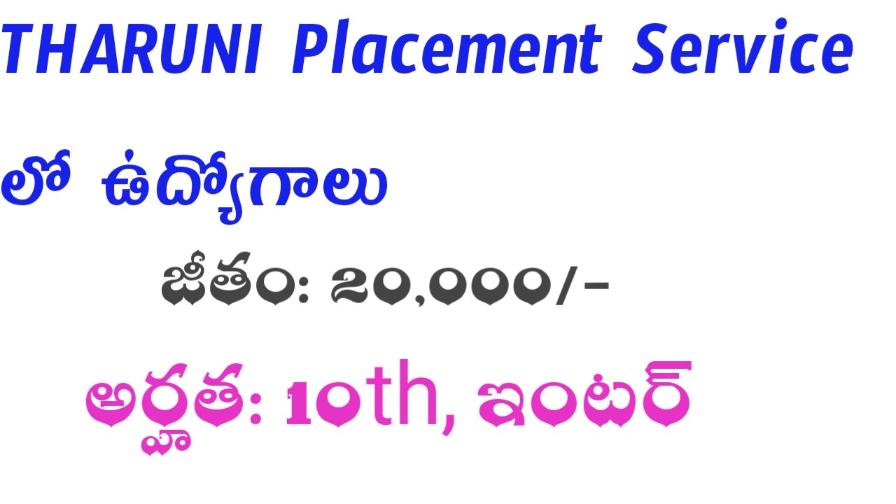 Jobs in THARUNI PLACEMENT SERVICE