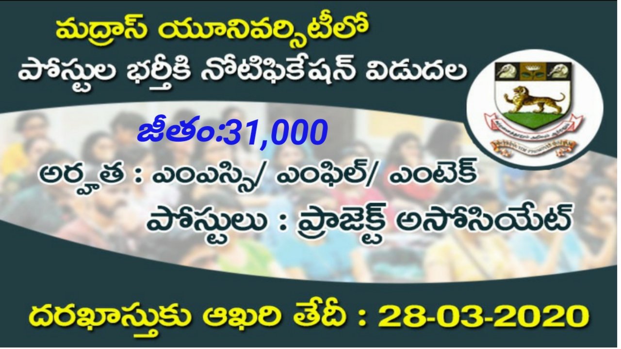 Jobs in Madras University