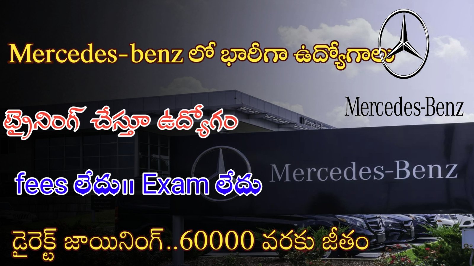 Mercedes-benz కంపనీ లో భారీగా ఉద్యోగాలు|Any Graduate|APPLY HERE !!