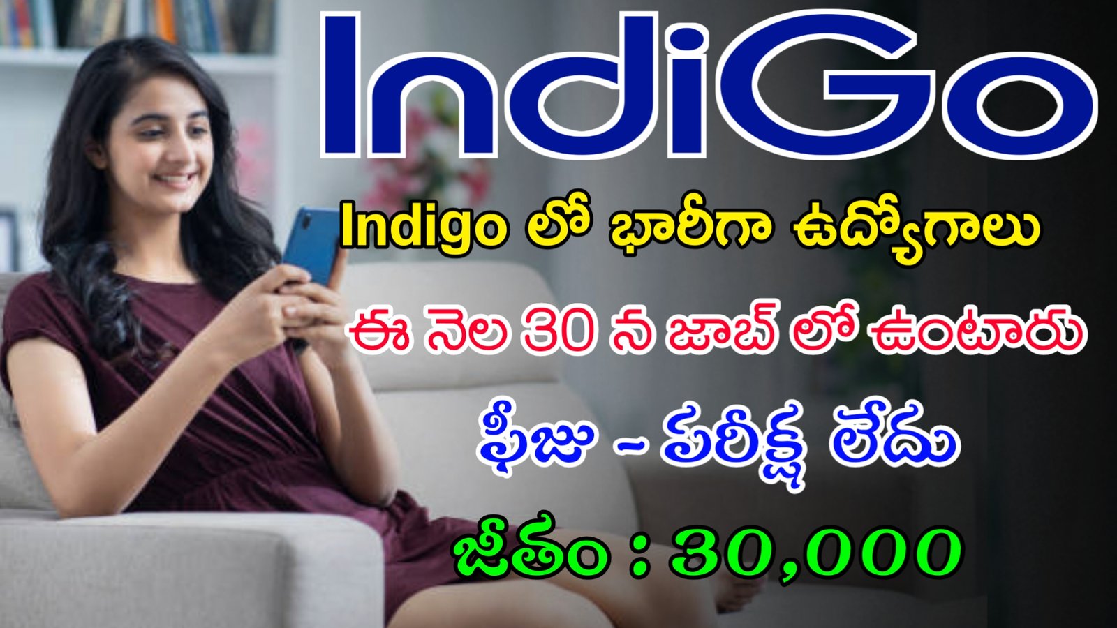 Latest Indigo Recruitment 2024 | ఫీజు పరీక్ష లేకుండా Indigo లో భారీగా ఉద్యోగాలు | Latest Jobs In Telugu