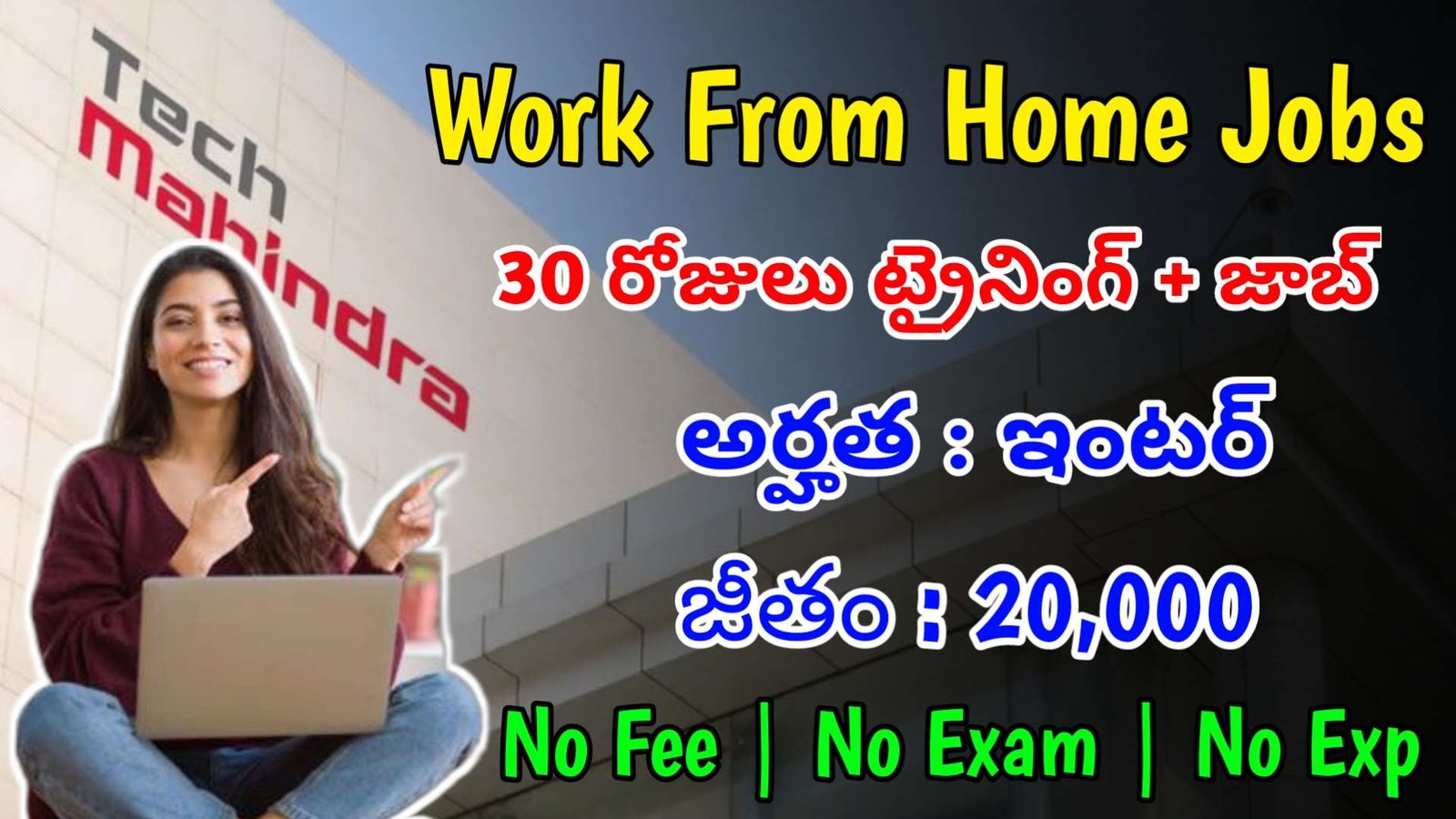 ఇంటర్ తో పర్మినెంట్ గా ఇంటి జాబ్ చేసే ఉద్యోగాలు | Latest Tech Mahindra Recruitment 2024 | Work From Home Jobs