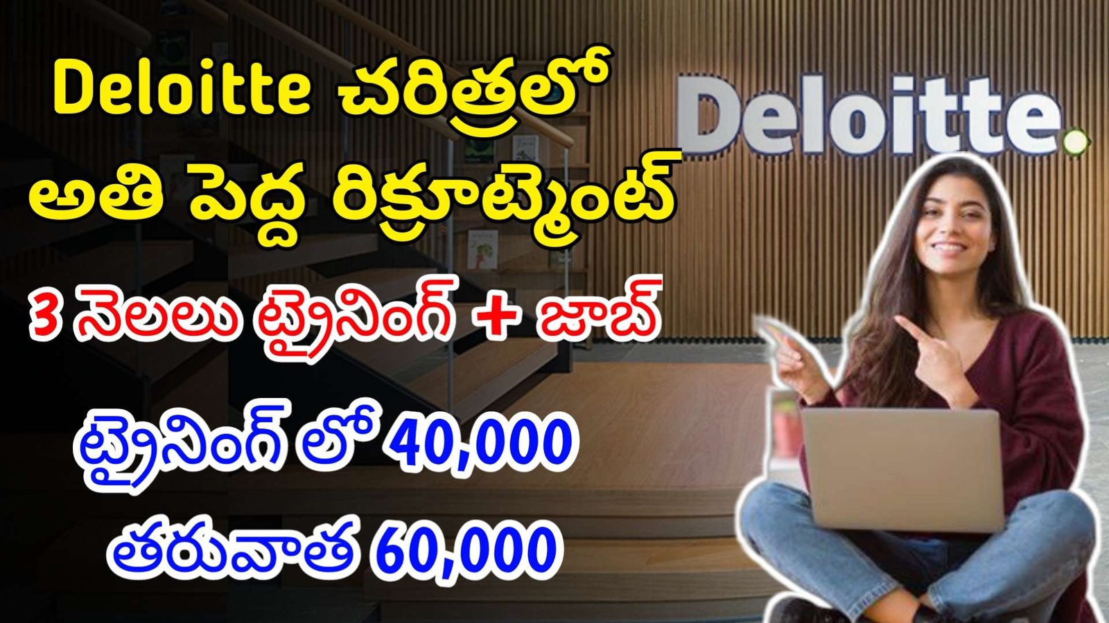 Deloitte కంపెనీ ట్రైనింగ్ ఇచ్చి జాబ్ ఇస్తుంది | Latest Deloitte Recruitment 2024 | Jobs In Telugu