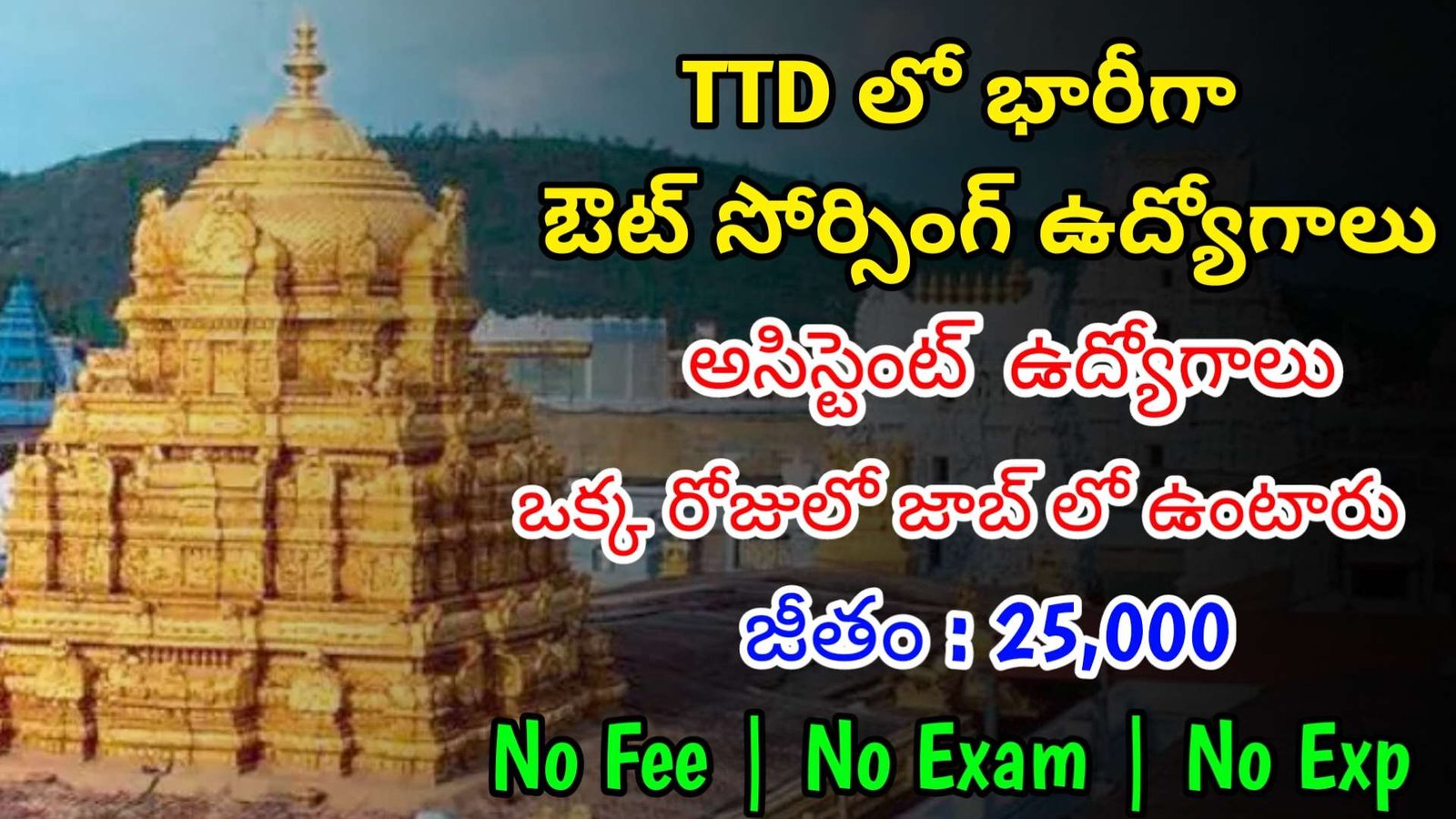 TTD లో భారీగా ఔట్ సోర్సింగ్ ఉద్యోగాలు | Latest TTD Notification 2024 | TTD Jobs In Telugu