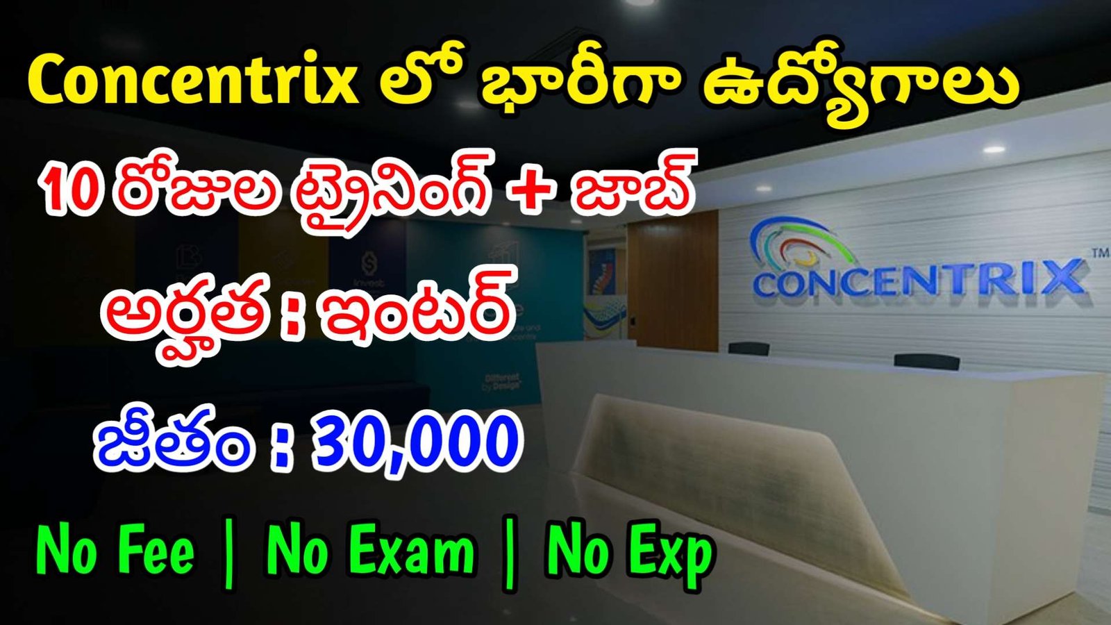 ఇంటర్ తో భారీగా ఉద్యోగాలు | Latest Concentrix Recruitment 2024 | Latest Jobs In Telugu