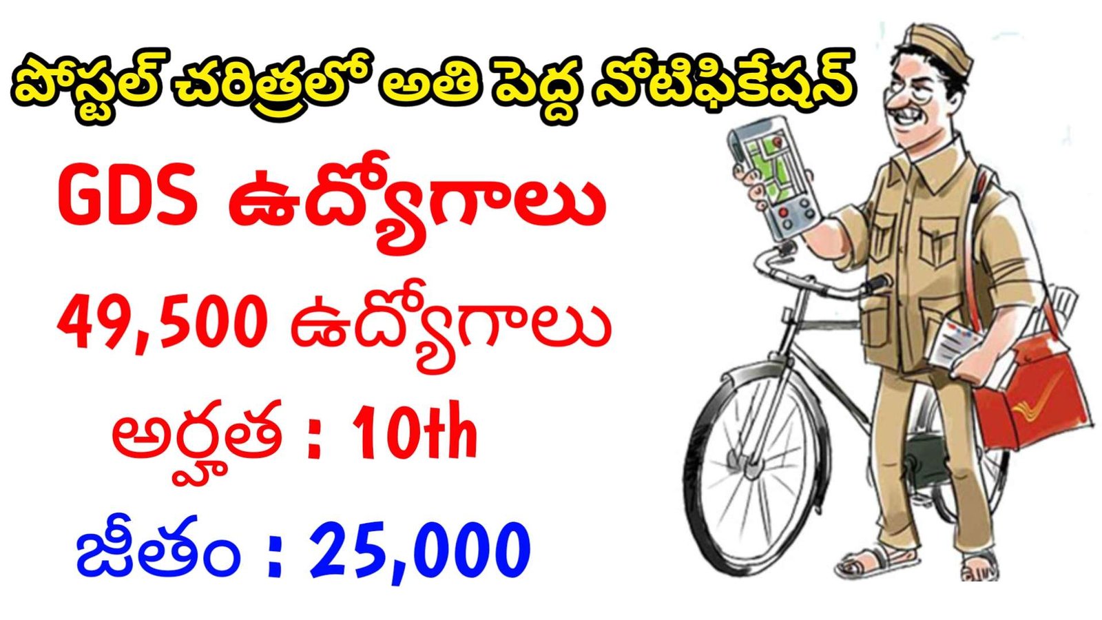 10th తో పోస్ట్ ఆఫీస్ లో 49,500 GDS ఉద్యోగాలు | Latest Postal GDS Notification 2024 | Postal Jobs In Telugu