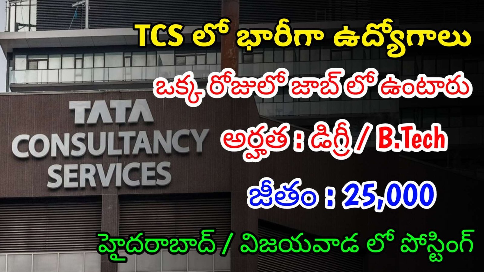TCS లో భారీగా ఉద్యోగాలు | Latest TCS Recruitment 2024 | Latest Jobs In Telugu