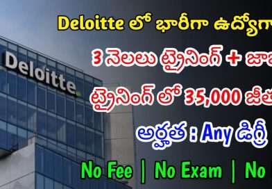 Deloitte కంపెనీ 3 నెలలు ట్రైనింగ్ ఇచ్చి జాబ్ ఇస్తున్నారు | Latest Deloitte Recruitment 2024 | Latest Jobs In Telugu