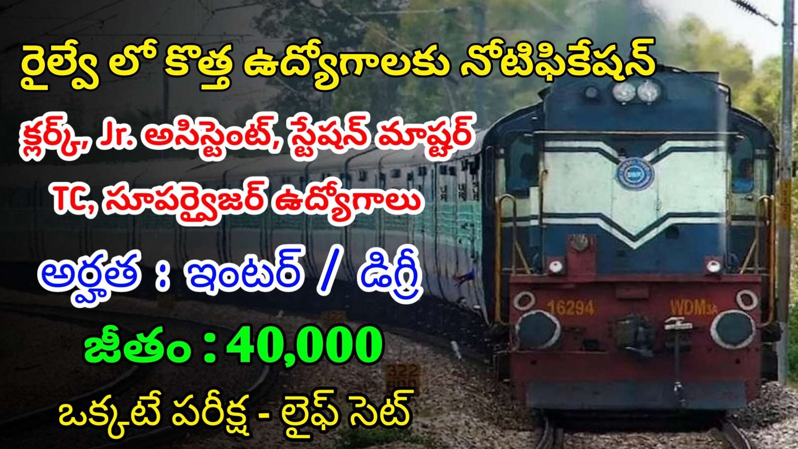 ఇంటర్ అర్హత తో రైల్వే లో 11,558 ఉద్యోగాలు | Latest RRB Notification 2024 | Railway Jobs In Telugu