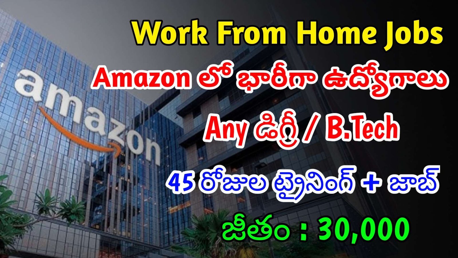 Amazon Jobs | ఇంటి నుండి చేసే ఉద్యోగాలు | Latest Amazon Recruitment 2024