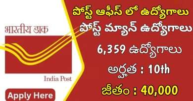 పోస్ట్ ఆఫీస్ లో 6359 పోస్ట్ మ్యాన్ ఉద్యోగాలు | Latest Postal Department Notification 2025 | Post Man Jobs In Telugu